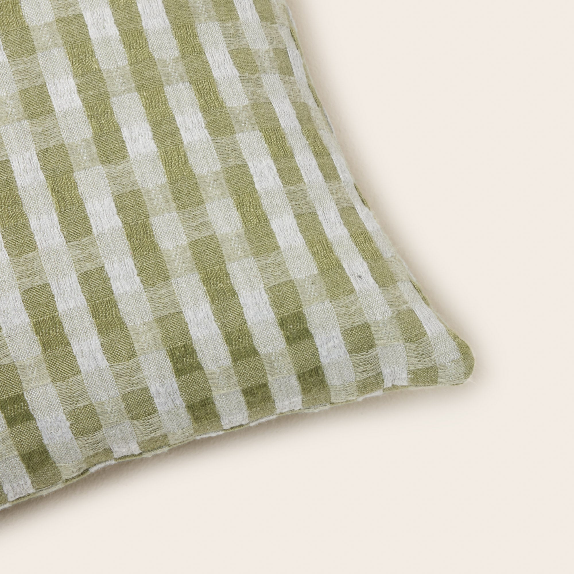 Housse de coussin CASTIN naturel et olive