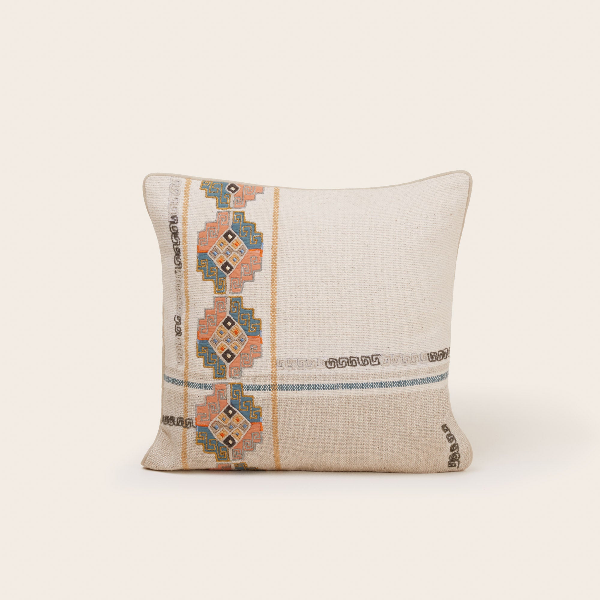 Housse de coussin ITZEL naturel et multicolore