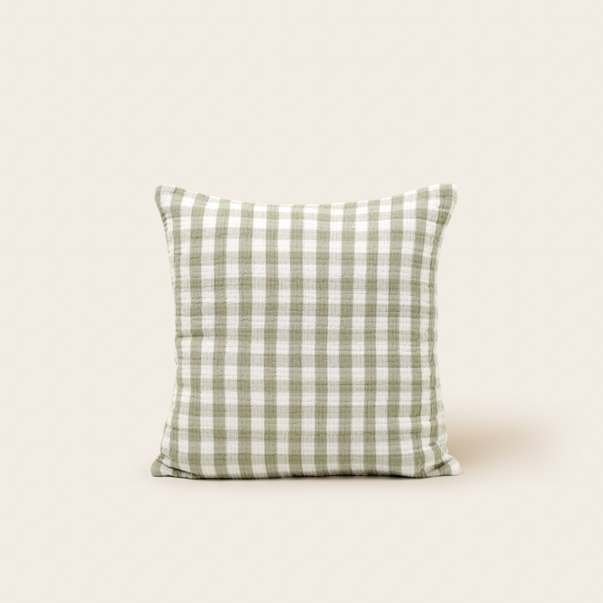 Housse de coussin JEANIE vert olive douce