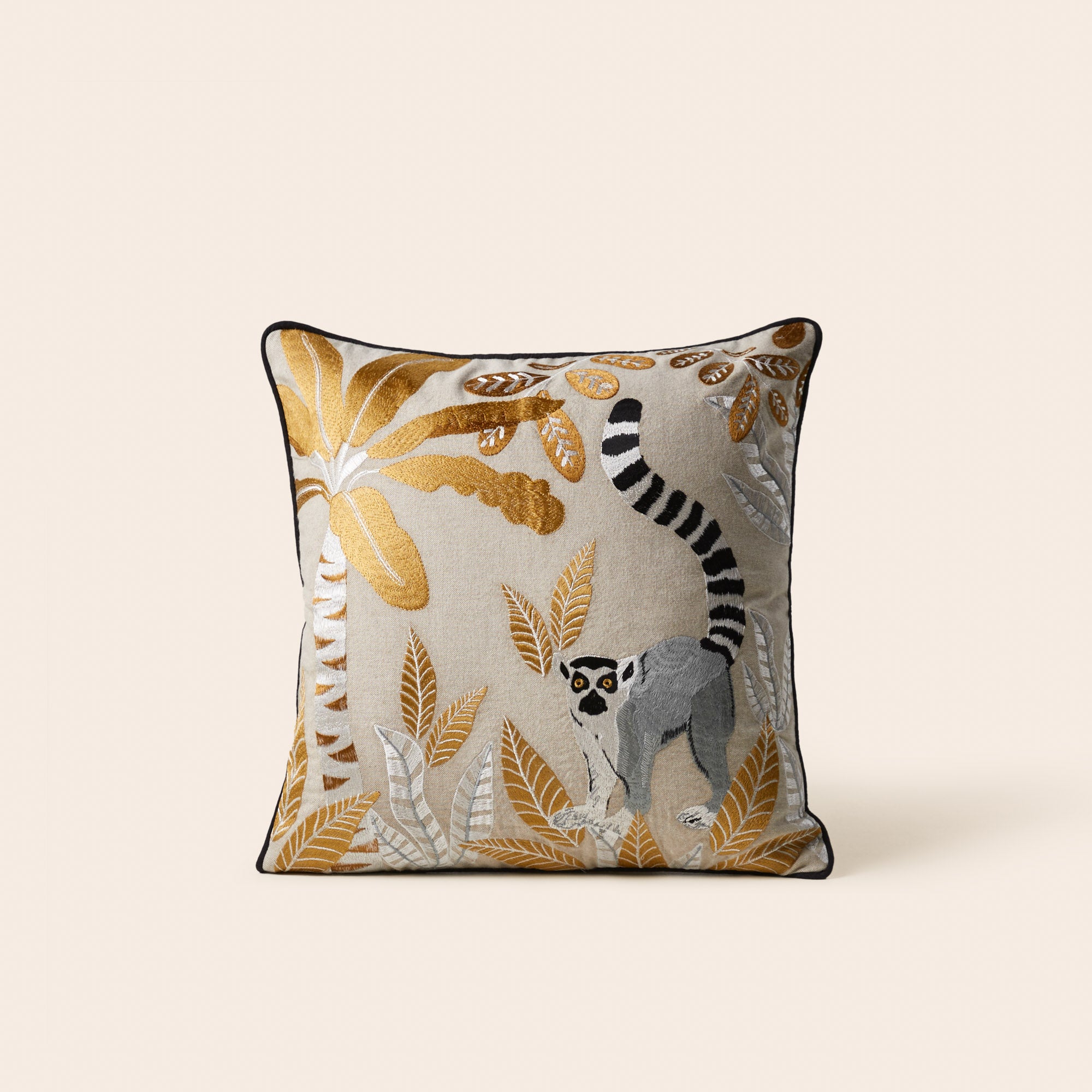 Housse de coussin MADAGASCAR naturel et ocre