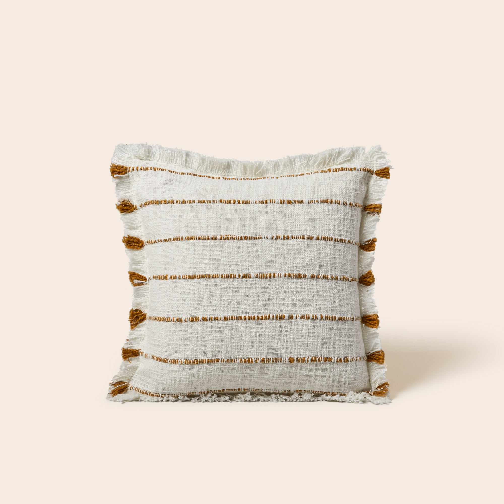 Housse de coussin TAHA ivoire et ocre