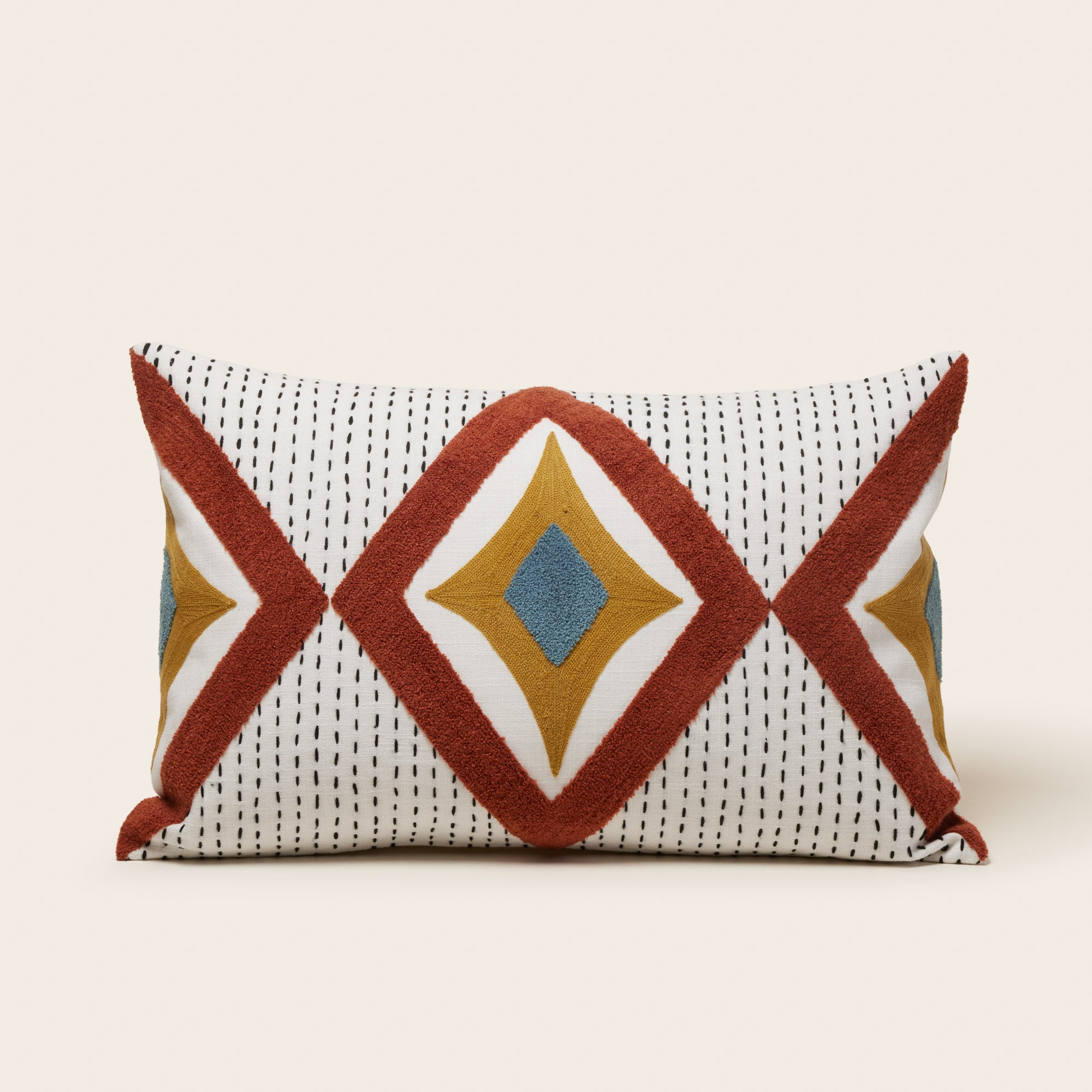 Housse de coussin ZAYI ivoire et terracotta