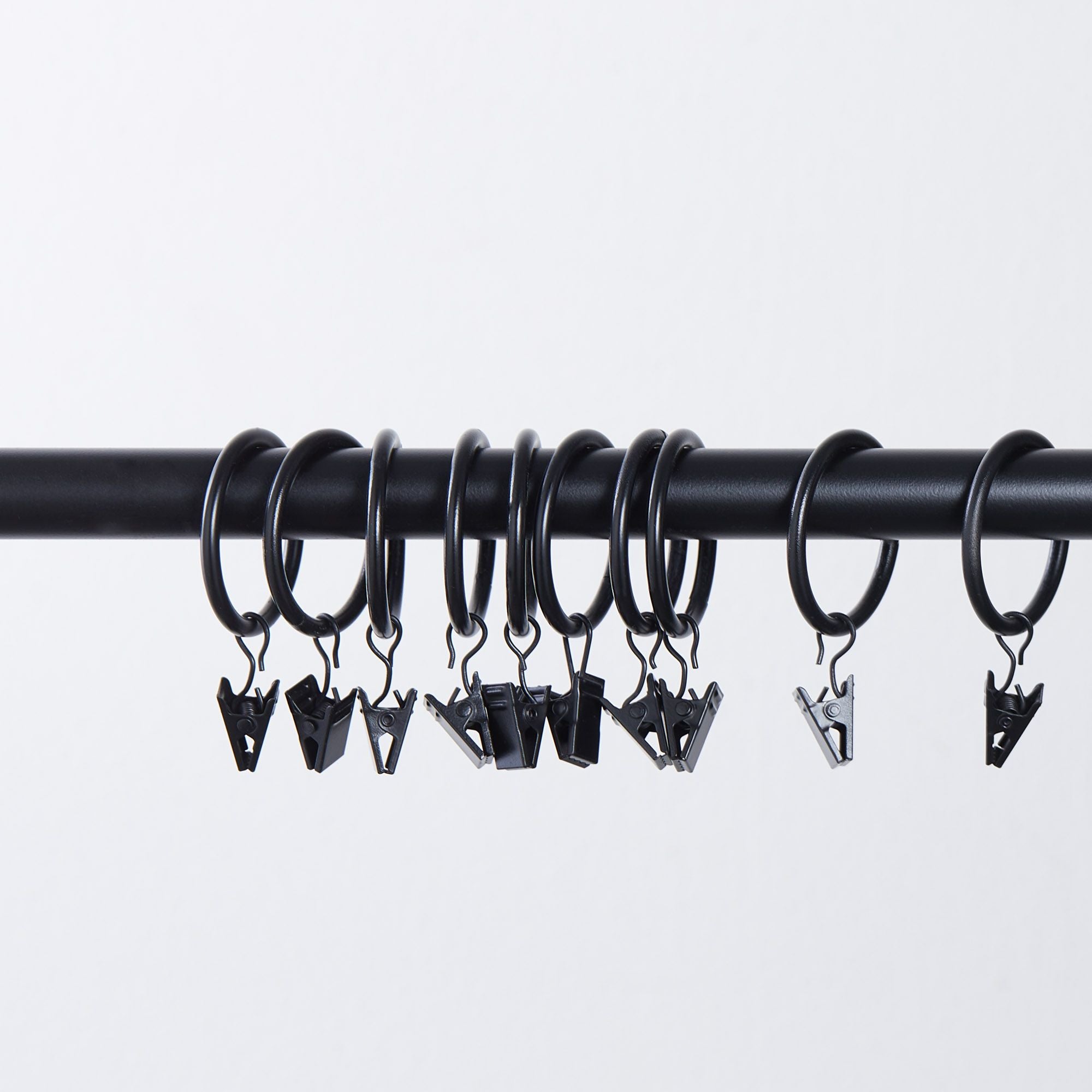 Crochets PVC pour anneaux de tringle à rideaux - Lot de 10 crochets -  Agrafes pour anneaux à rideau