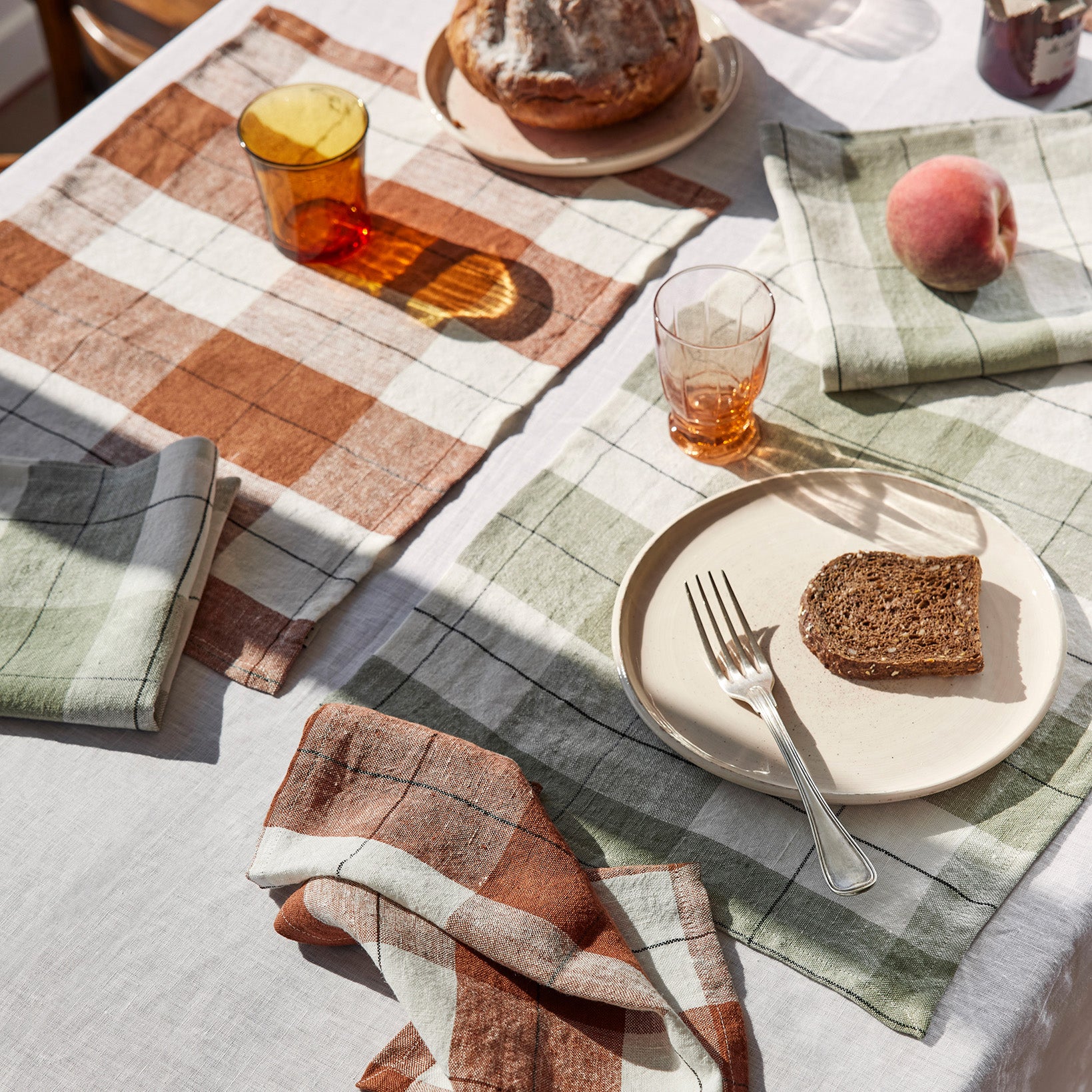 Serviette de table GREGORY laurier et blanc cassé